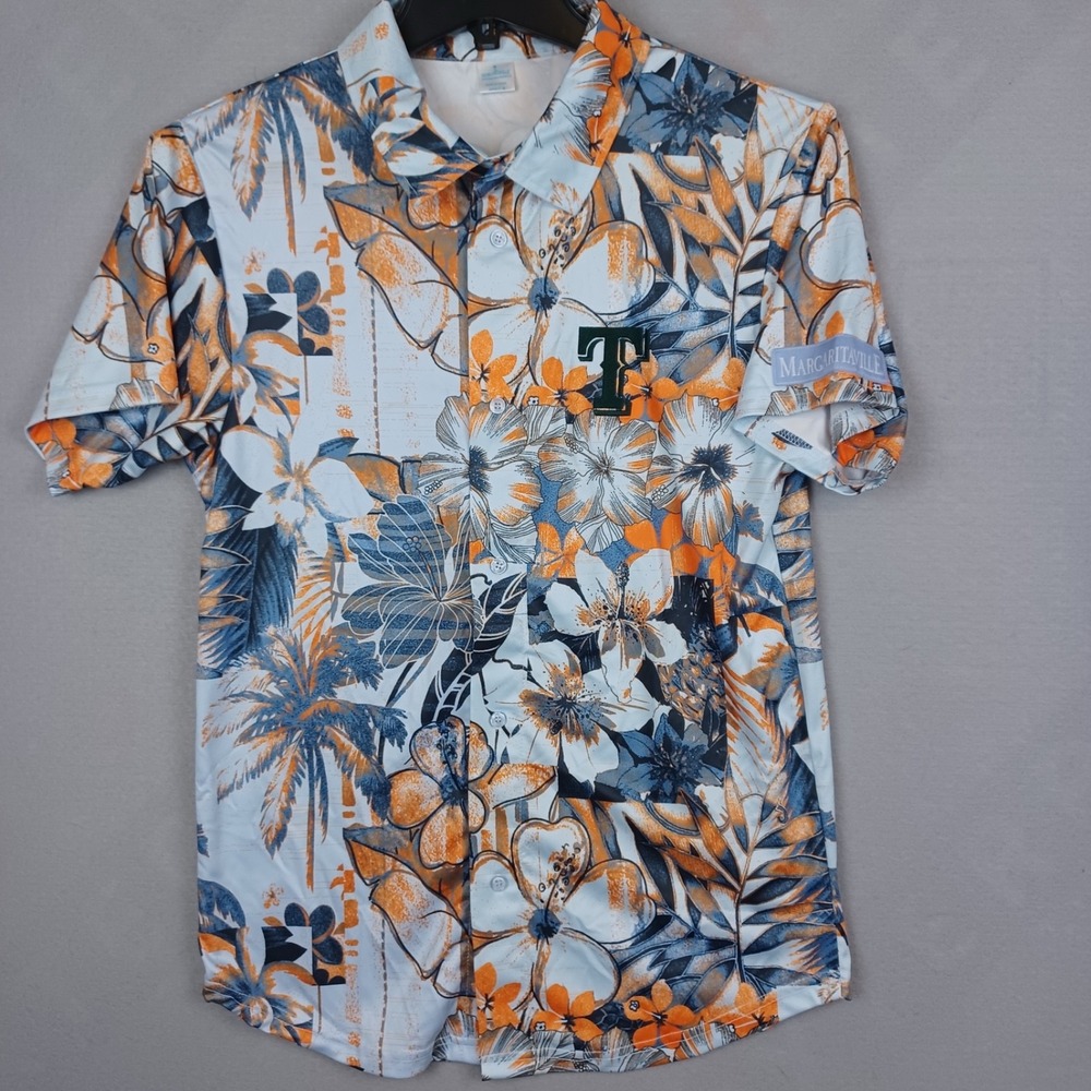 Texas Rangers Margaritaville Hawaiian Shirt Mens Small MLB Floral Button Up